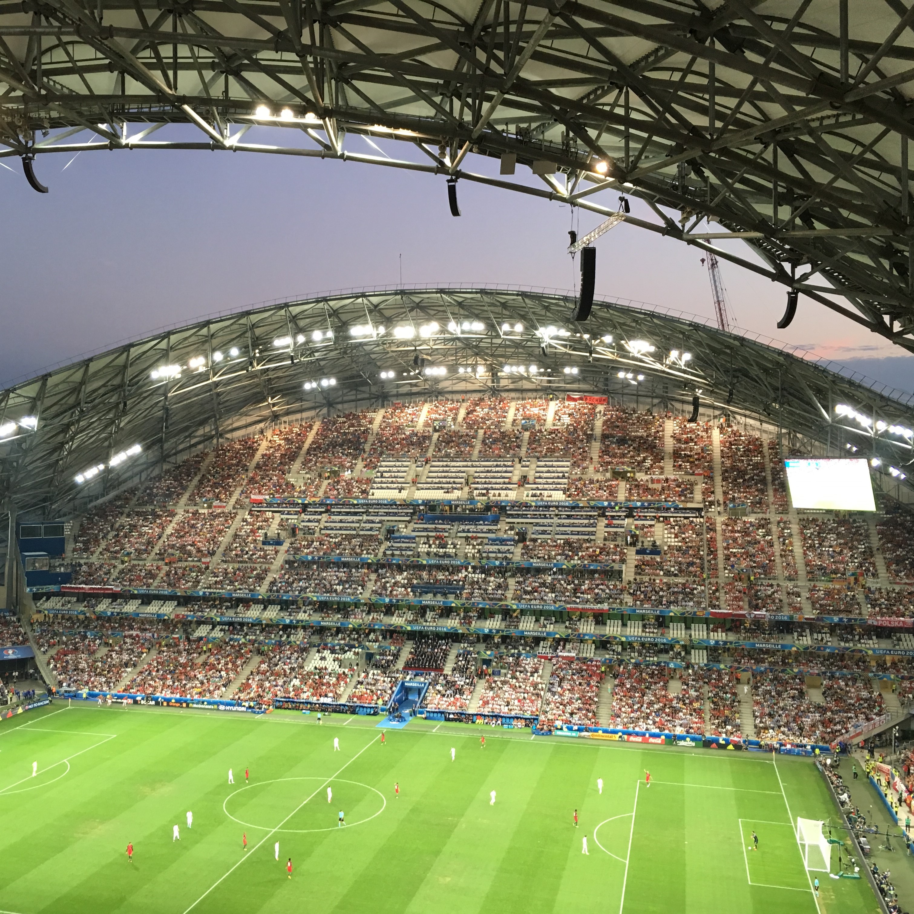 the Velodrome in Marseille during a soccer match